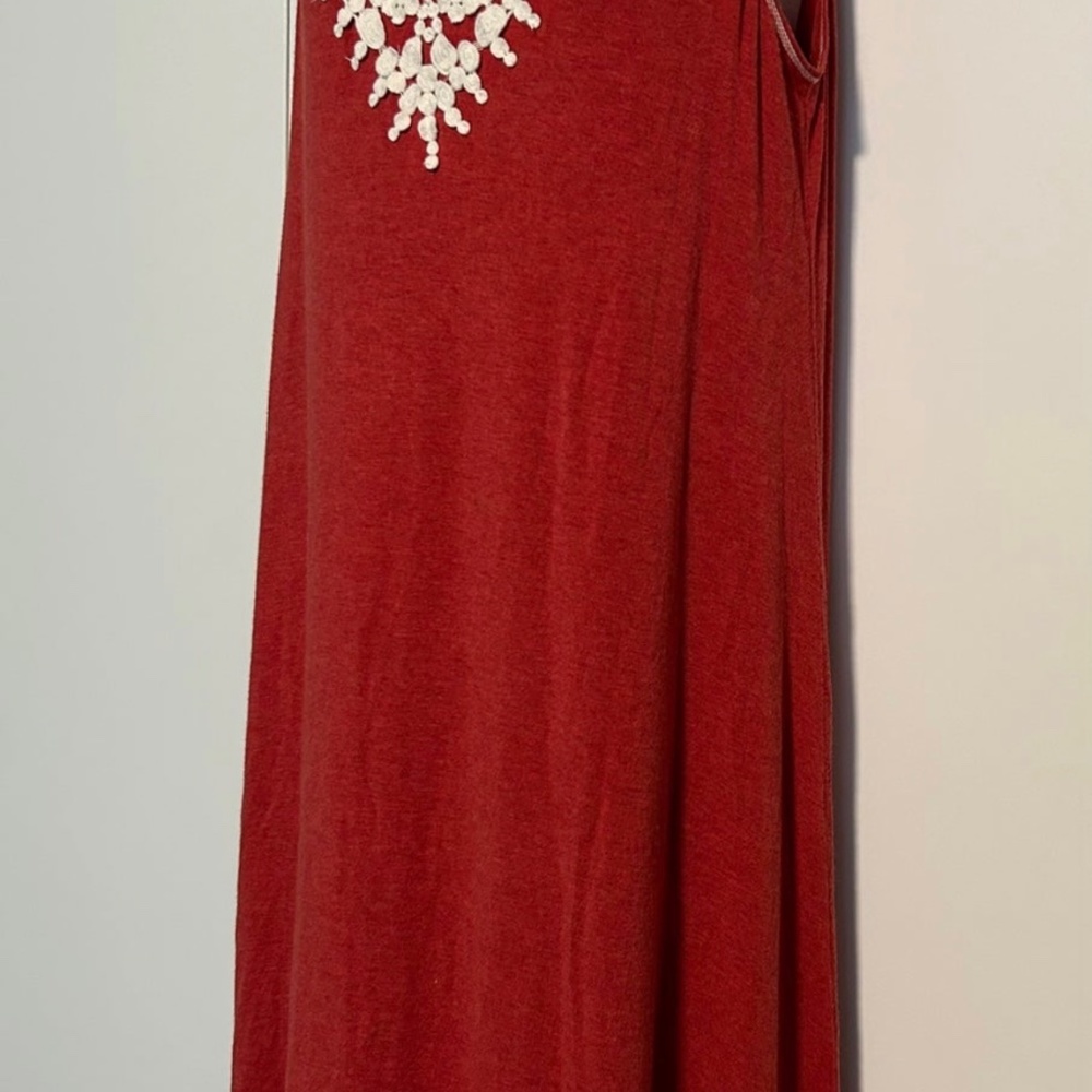 Max Studio rust ivory sheath dress small S autumn - Picture 3 of 4